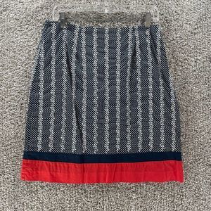 Talbots Skirt Womens 8P Petite Blue Polka Dot Pencil Casual Side Zip Career